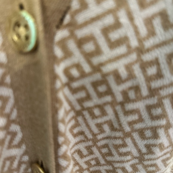 Tommy Hilfiger Tan Geometric Cardigan - Picture 2 of 4